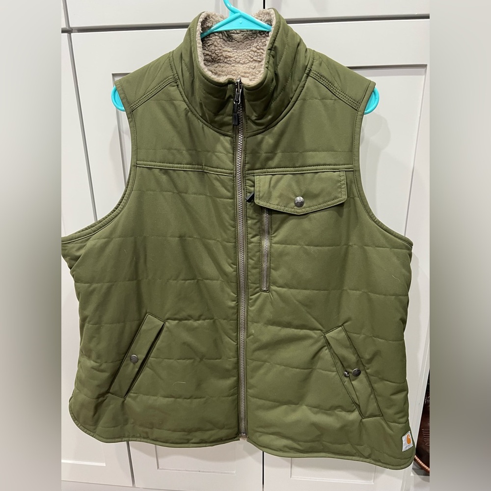 Carhartt Reversible Forest Green Quilted Vest